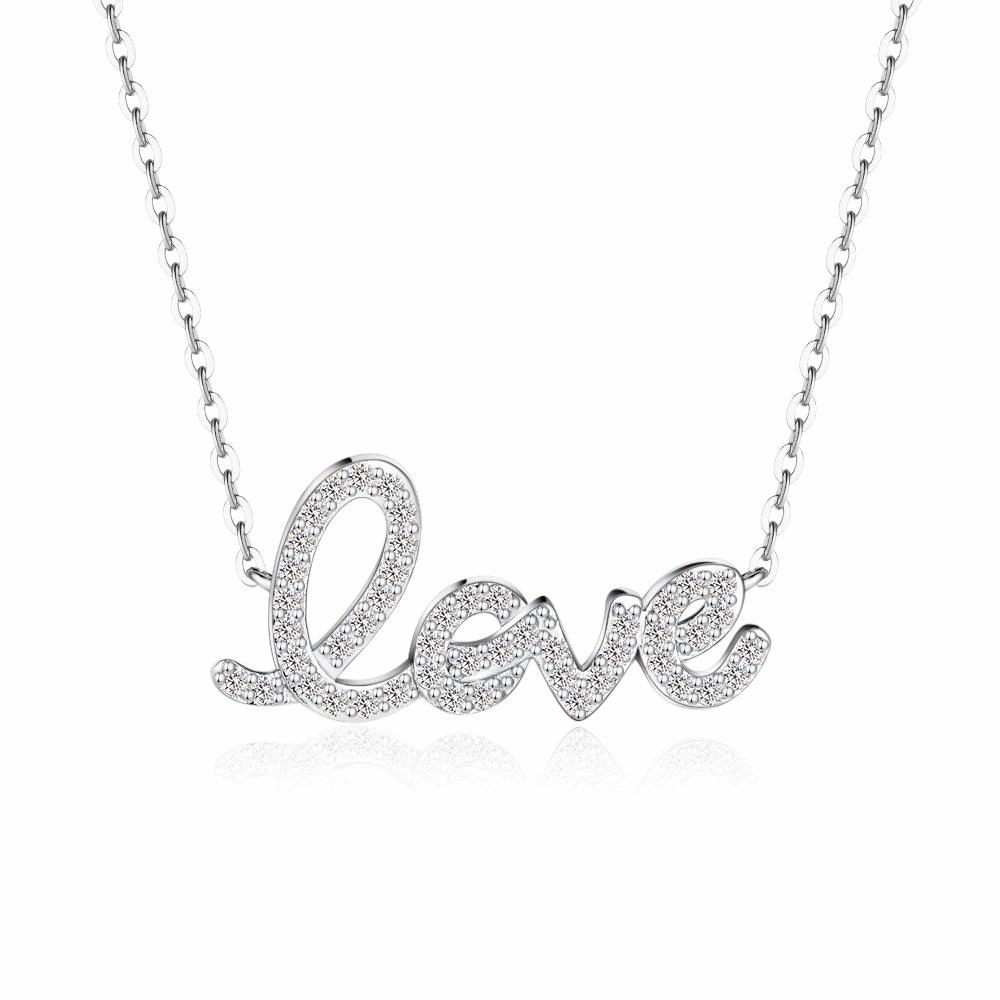 Gift Idea City Elegance "Love" Moissanite Diamond Necklace Pendant