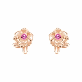 Dynamic Form "Rose of Resilience" Breast Cancer Awareness Stud Earrings