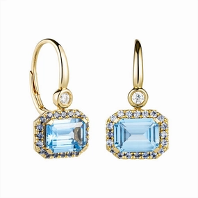 "Seaside Serenity Defender" Aquamarine and Sapphire Earrings Luxury Flow