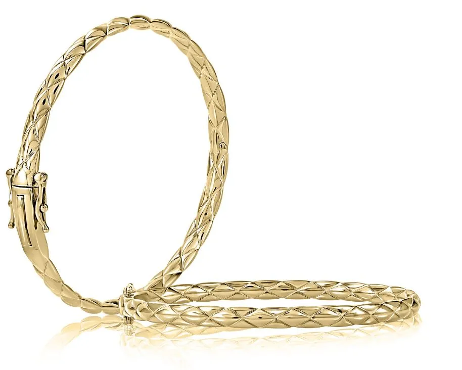 Unparalleled Beauty Perfect Amalgamations A. JAFFE 6.5 inch Bangle Bracelet in 14K Yellow Gold