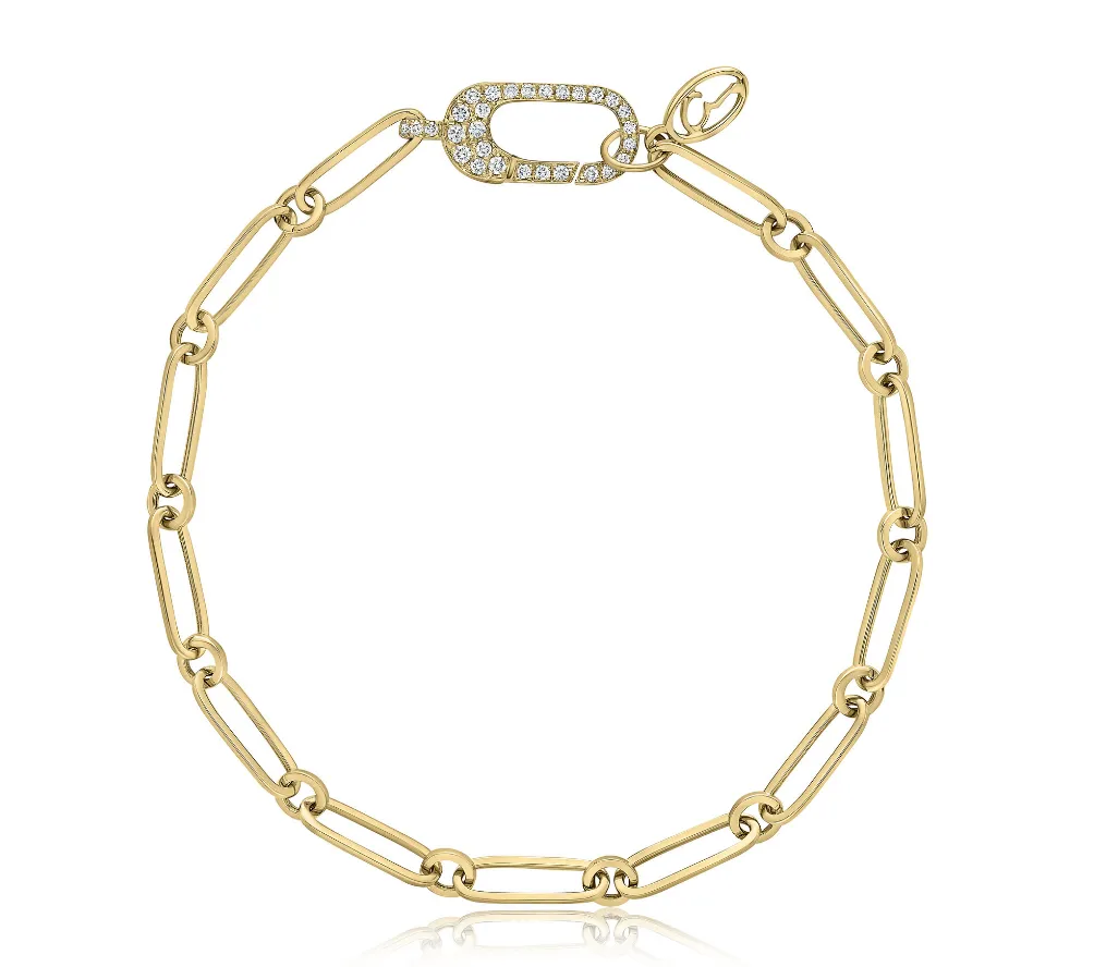A. JAFFE Paperclip Diamond Bracelet in 14K Yellow Gold (.19ctw) Perpetual Progress