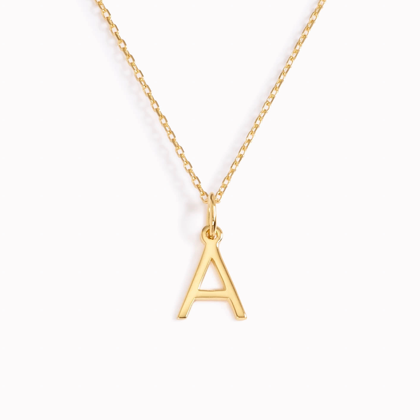 A Necklace / Gold Initial Necklace Sparkling finish Lush Accent