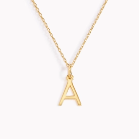 A Necklace / Gold Initial Necklace Sparkling finish Lush Accent