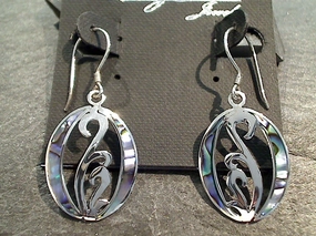 Abalone, Sterling Silver Earrings Delicate Style