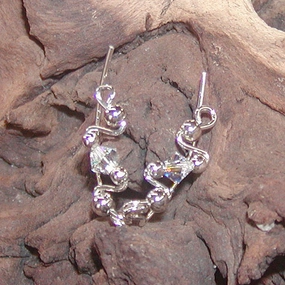Decorative Ornament Glossy Accent Twinkling Crystal Sterling Silver Small Ear Climbers - Ear Sweep 9