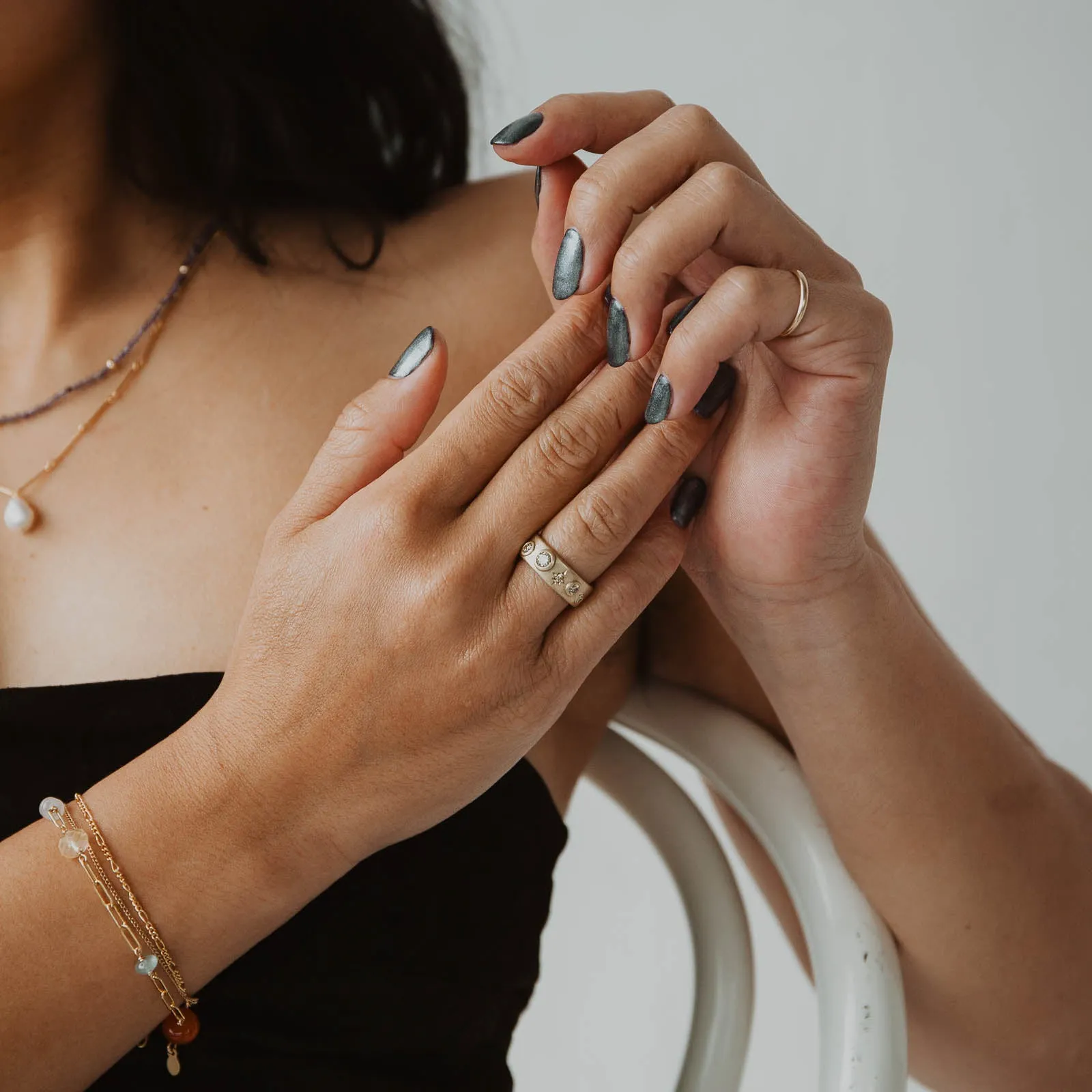 Polaris Ring - Champagne Diamonds Shimmer Light