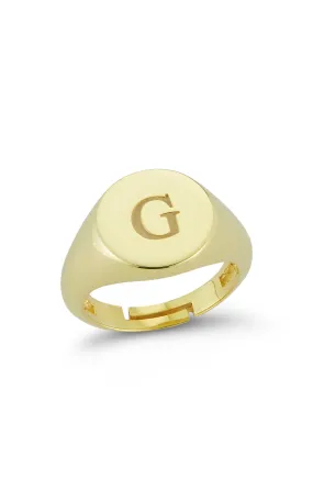 Elegant Jewelry Stylish piece Adjustable Initial Signet Ring