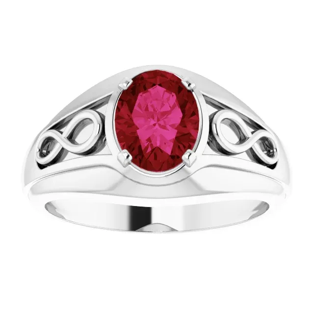 Practical Look 14K White Lab-Grown Ruby Infinity Ring