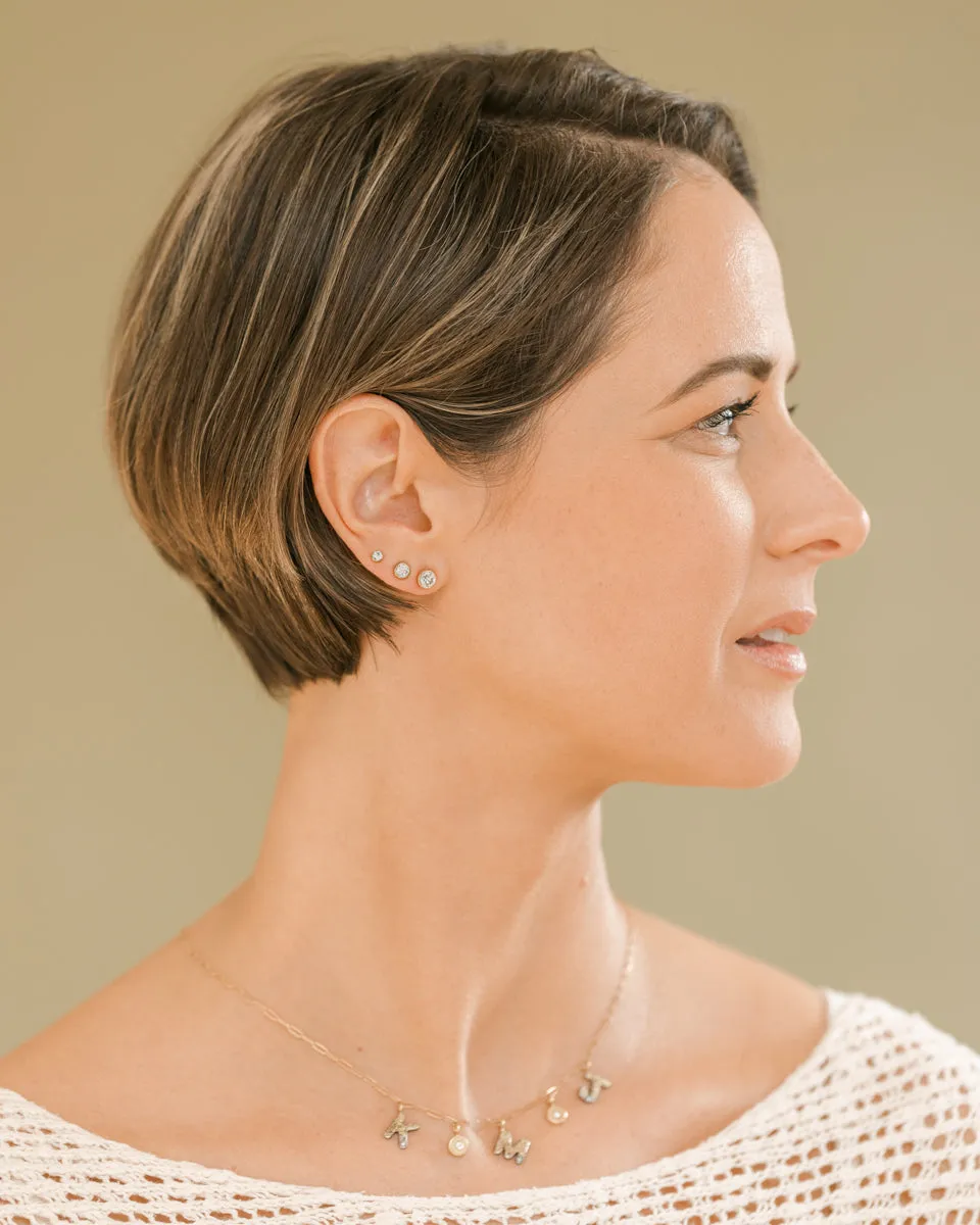 Radiance Diamond Studs - 18k Gold, Oxidized Silver   Reclaimed Diamonds Vivid Finish