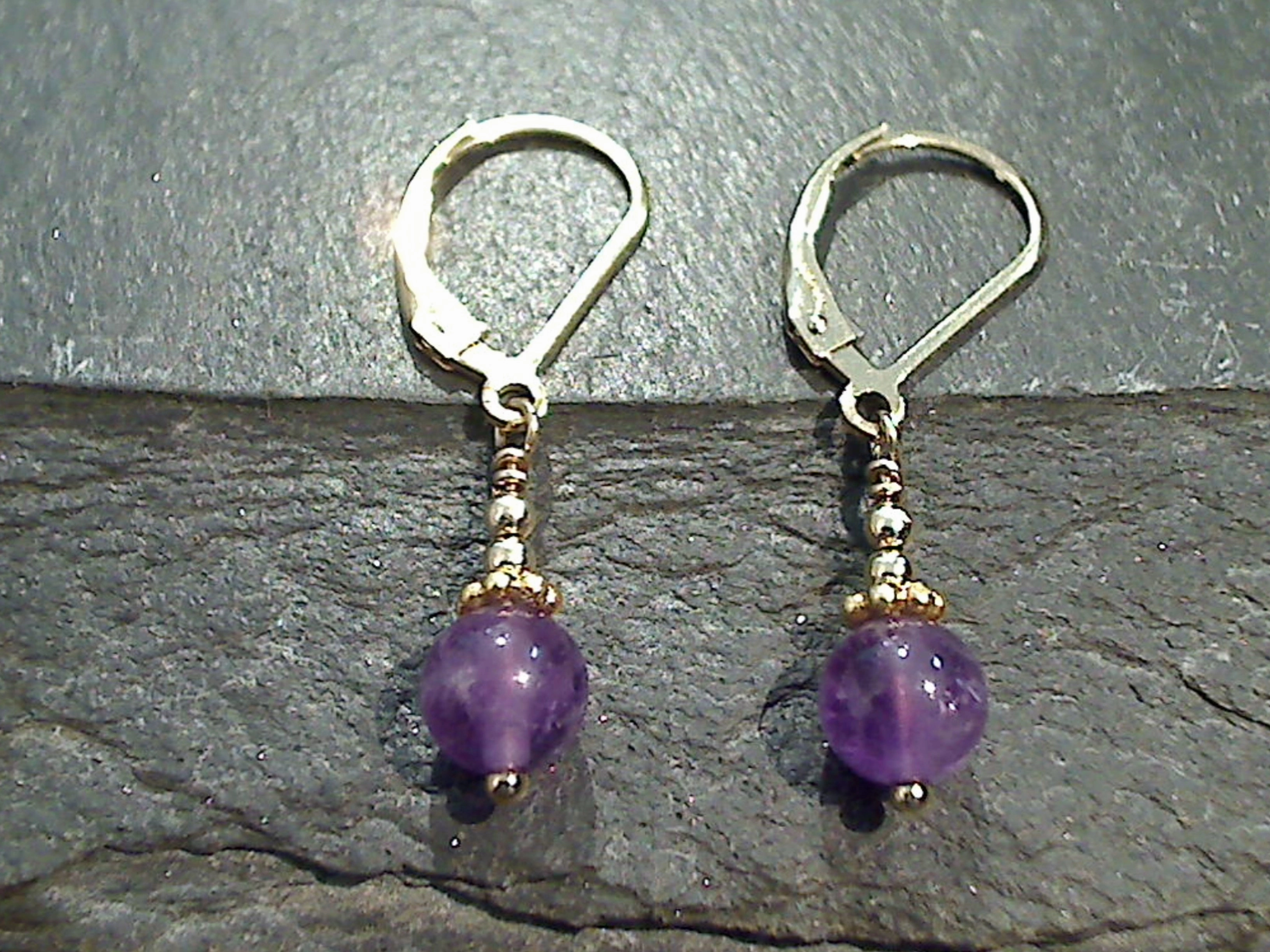 Big Accessory Amethyst, Gold Filled Earrings