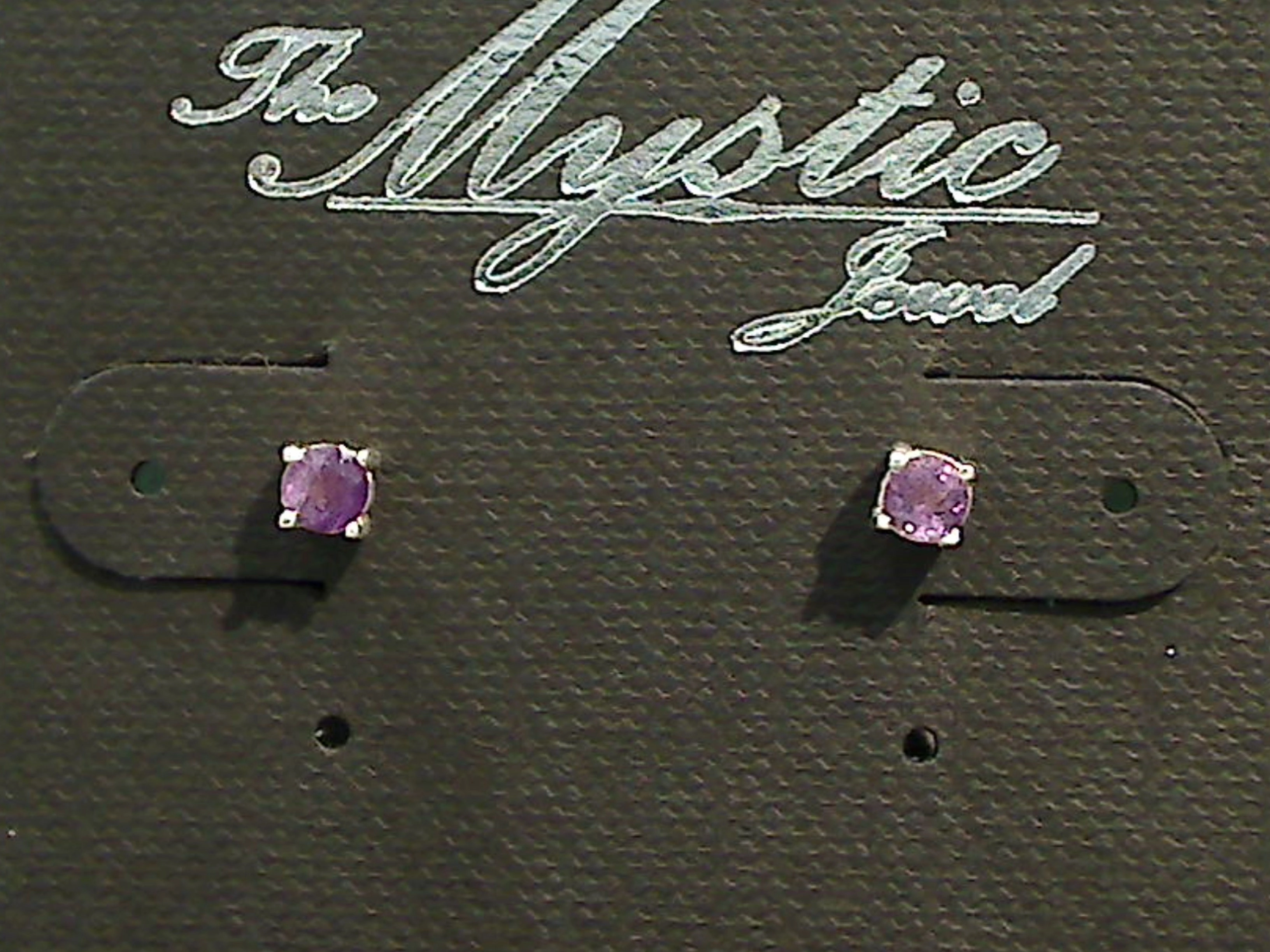 Decorative Option Polished Vibe Amethyst, Sterling Silver 3mm Tiny Stud Earrings