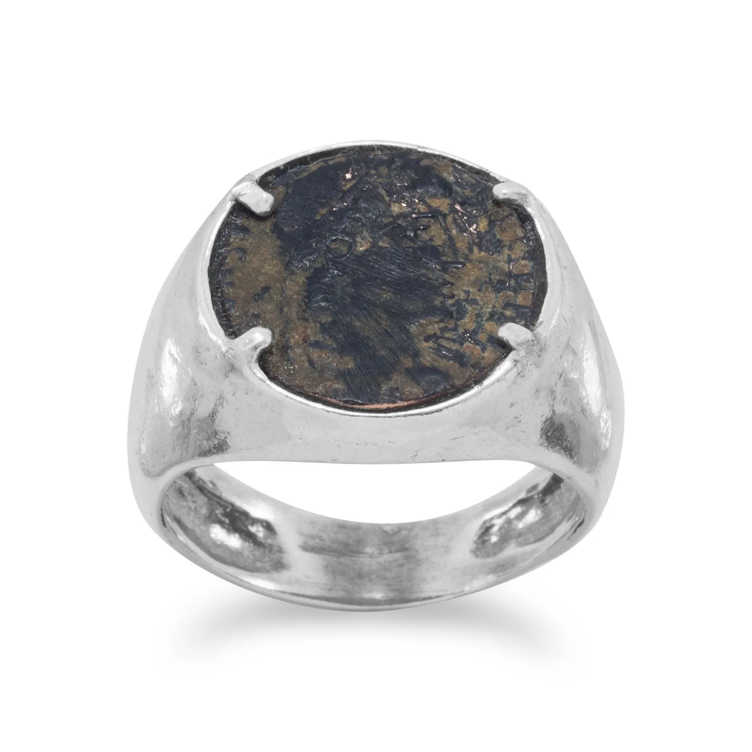 Ancient Roman Coin Mens Ring Sterling Silver date night look