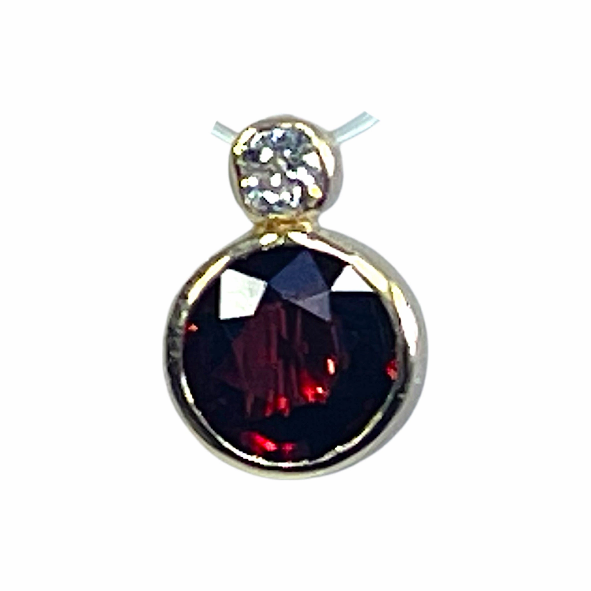 Colorful Glow Antique Garnet and Diamond Pendant in 14K Rose Gold. January Birthstone. 2nd Anniversary Gift.