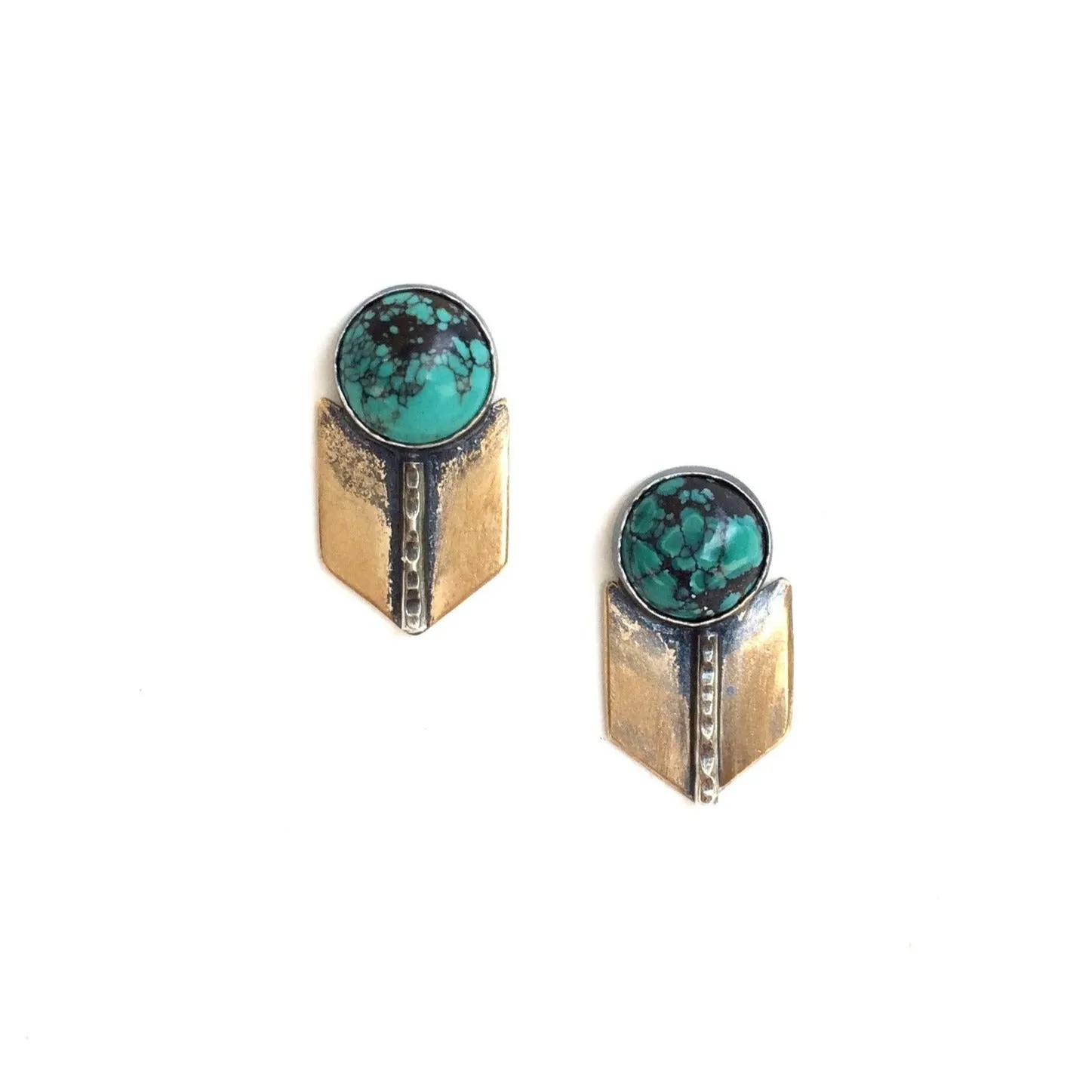 Archer Studs with Turquoise Classic Spark Handcrafted Detail
