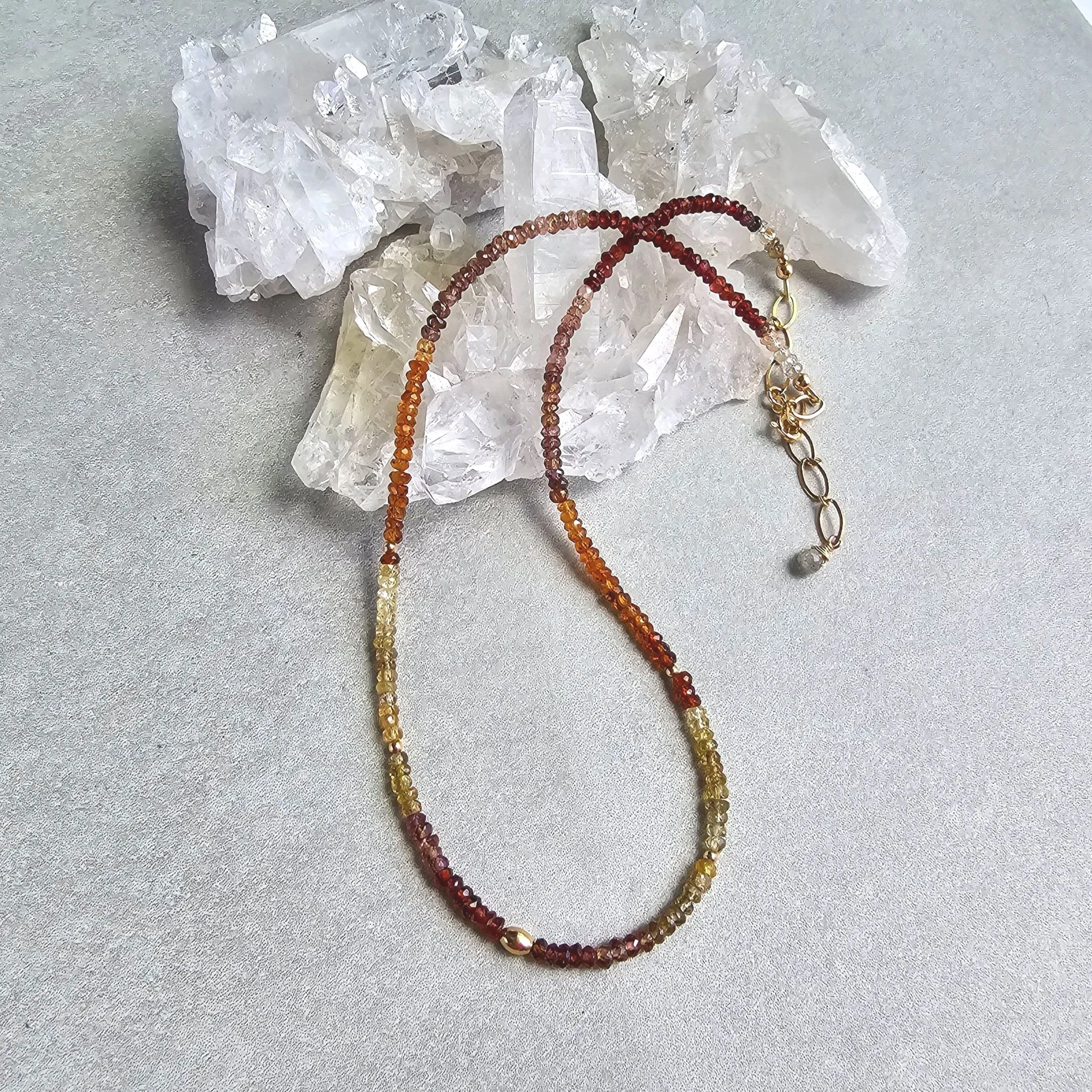 Sleek Glamour Arden Necklace - 24k Gold-Fill   Natural Sapphire