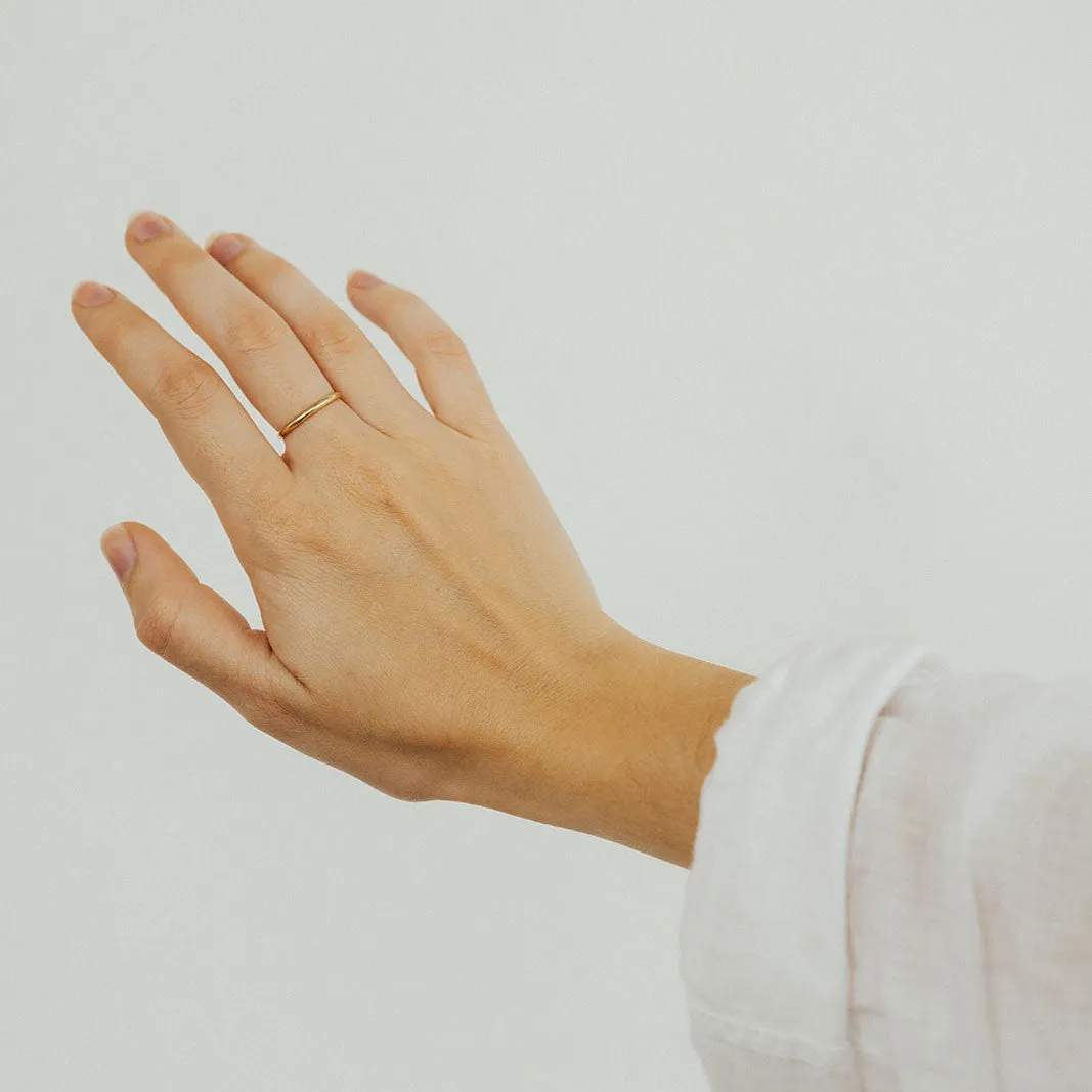 Trendy Highlight Luxury Contour Nova Ring - 14K Solid Gold