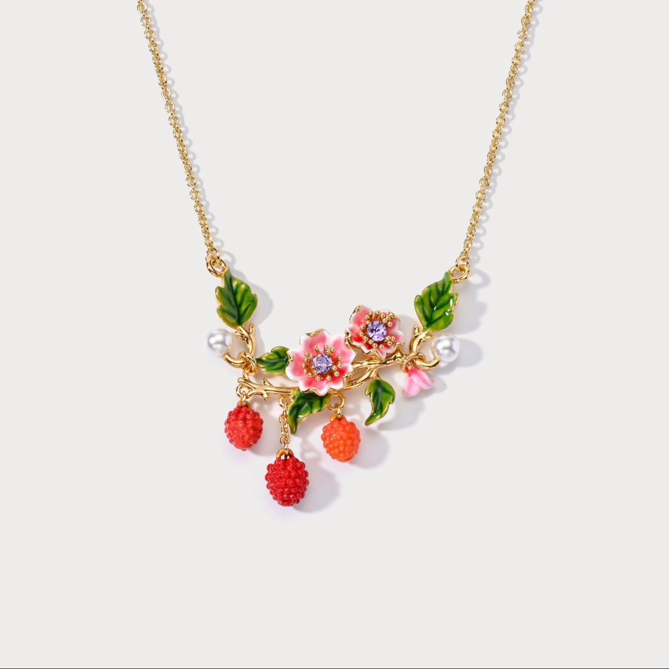 Event Style Raspberry Flower Necklace