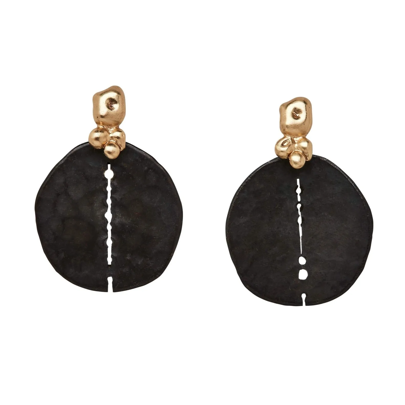 Trendy Feel Subtle Sparkle Black Orbit Bronze Earrings
