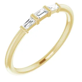 14K Yellow 1/6 CTW Diamond Three-Stone Stackable Ring Cherished Gift