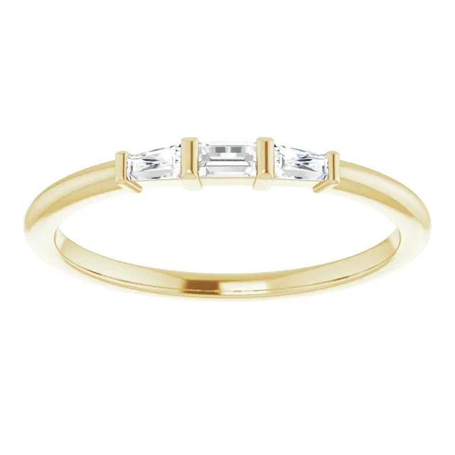 Personal Design Budget Object 14K Yellow 1/6 CTW Diamond Three-Stone Stackable Ring