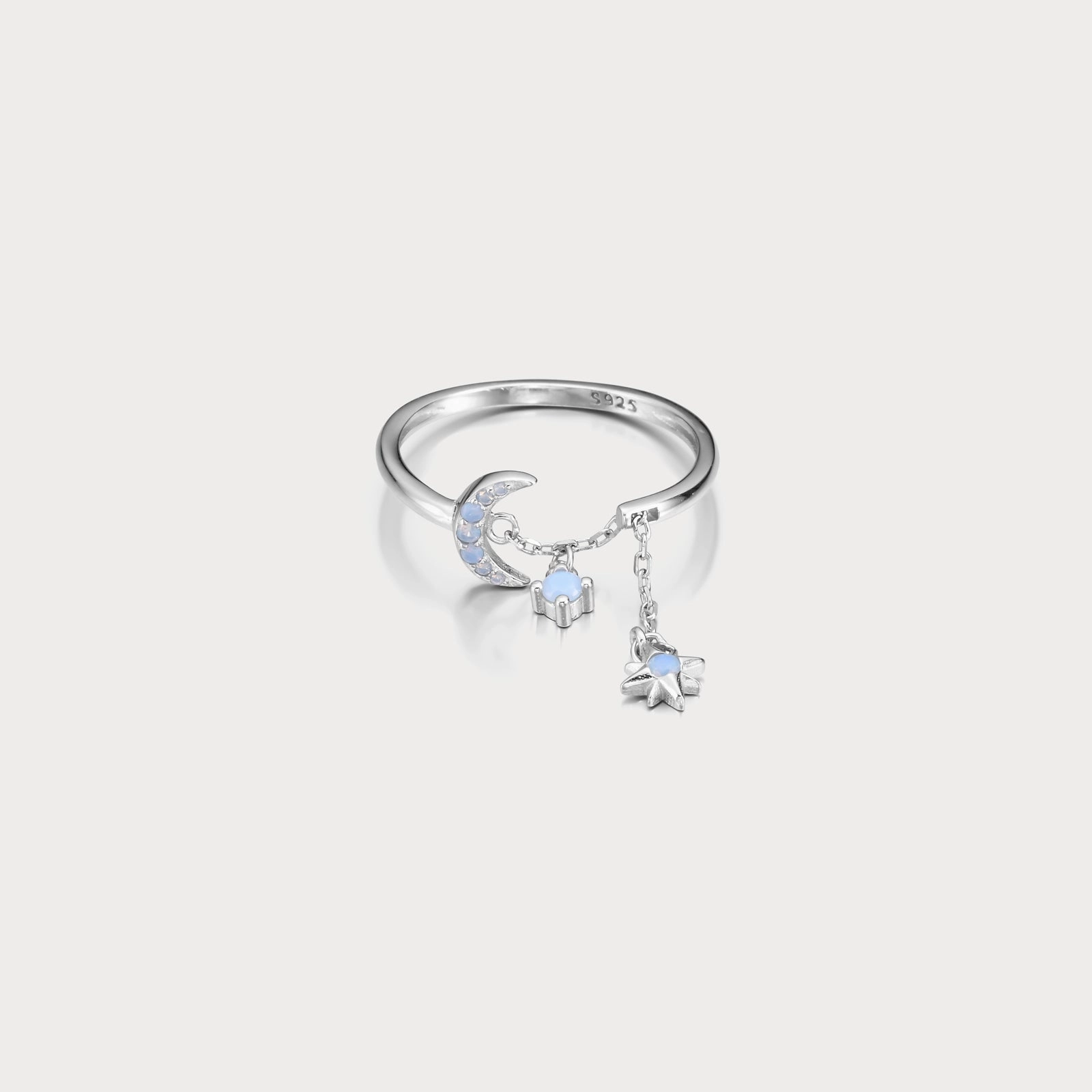 Moon and Star Opal Ring Creative Touch