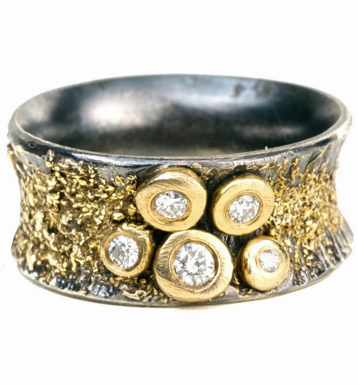 Aspen Bauble Ring - 22k/18k gold, Oxidized Silver   Reclaimed Diamonds Fashion Style