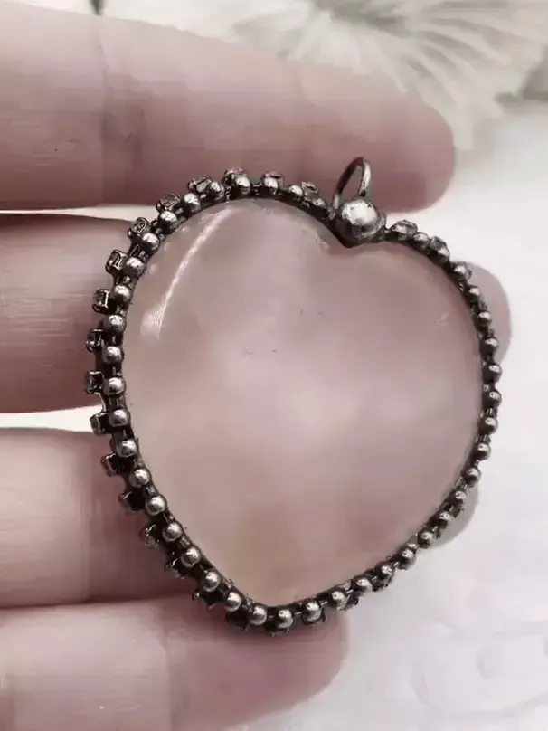 Heart Shaped Pendants w/Textured Burnished Silver Soldered Bezel w/CZ. 5 Styles,Natural stones,Variety of sizes&stones, all unique.Fast Ship Affordable Style Denoting Adornment