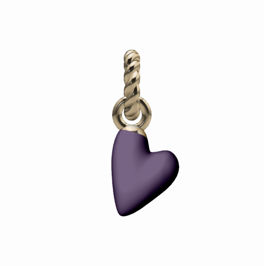 Quiet Look Aura Enamel Heart Charm