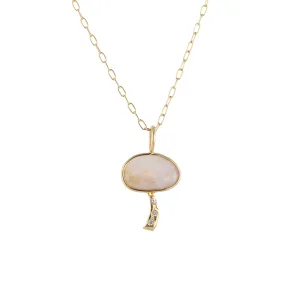 Pretty Accent Vibrant Shine Australian Opal Mushroom Necklace - 18k Gold