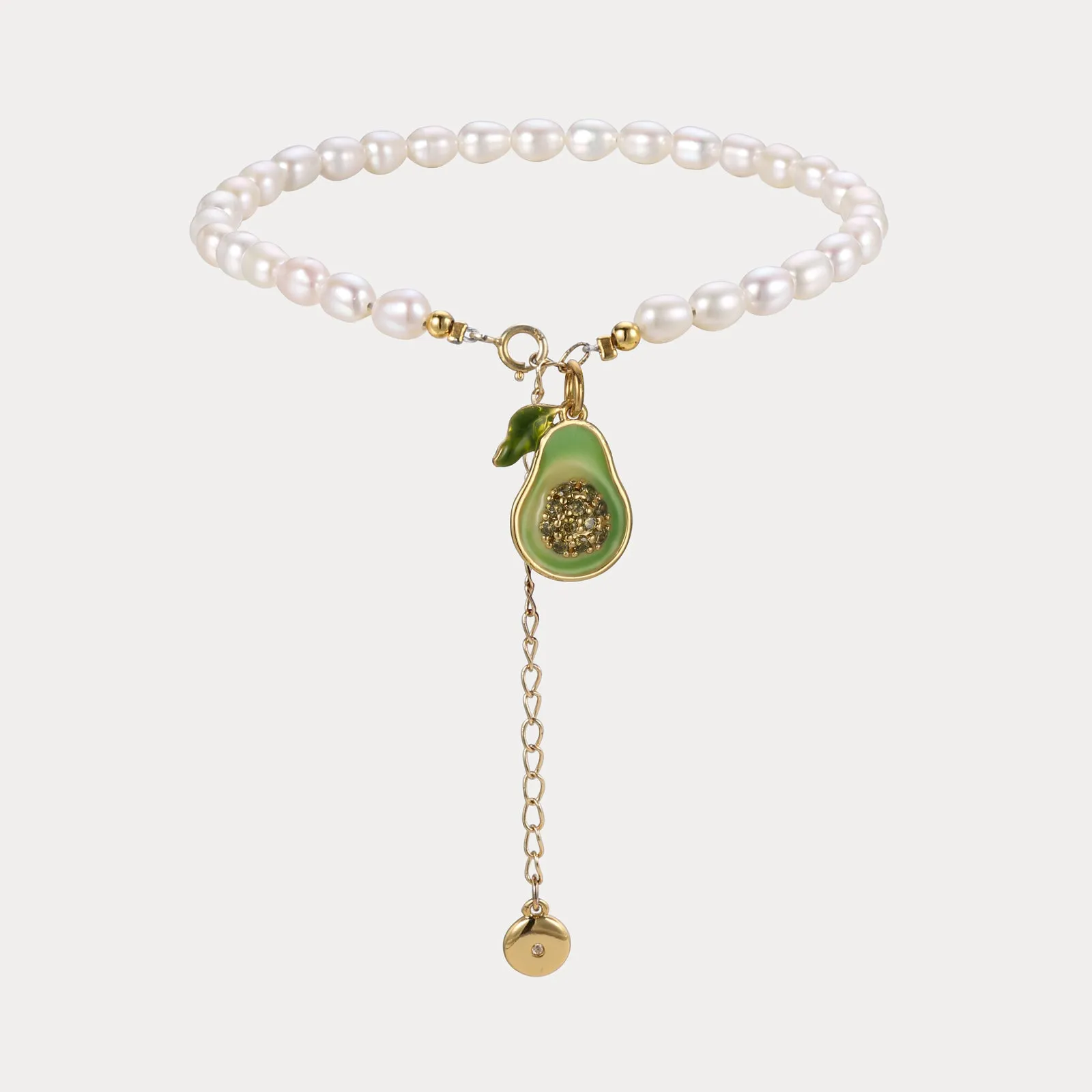 Artisan Crafted Ethereal Mood Avocado Pearl Anklet
