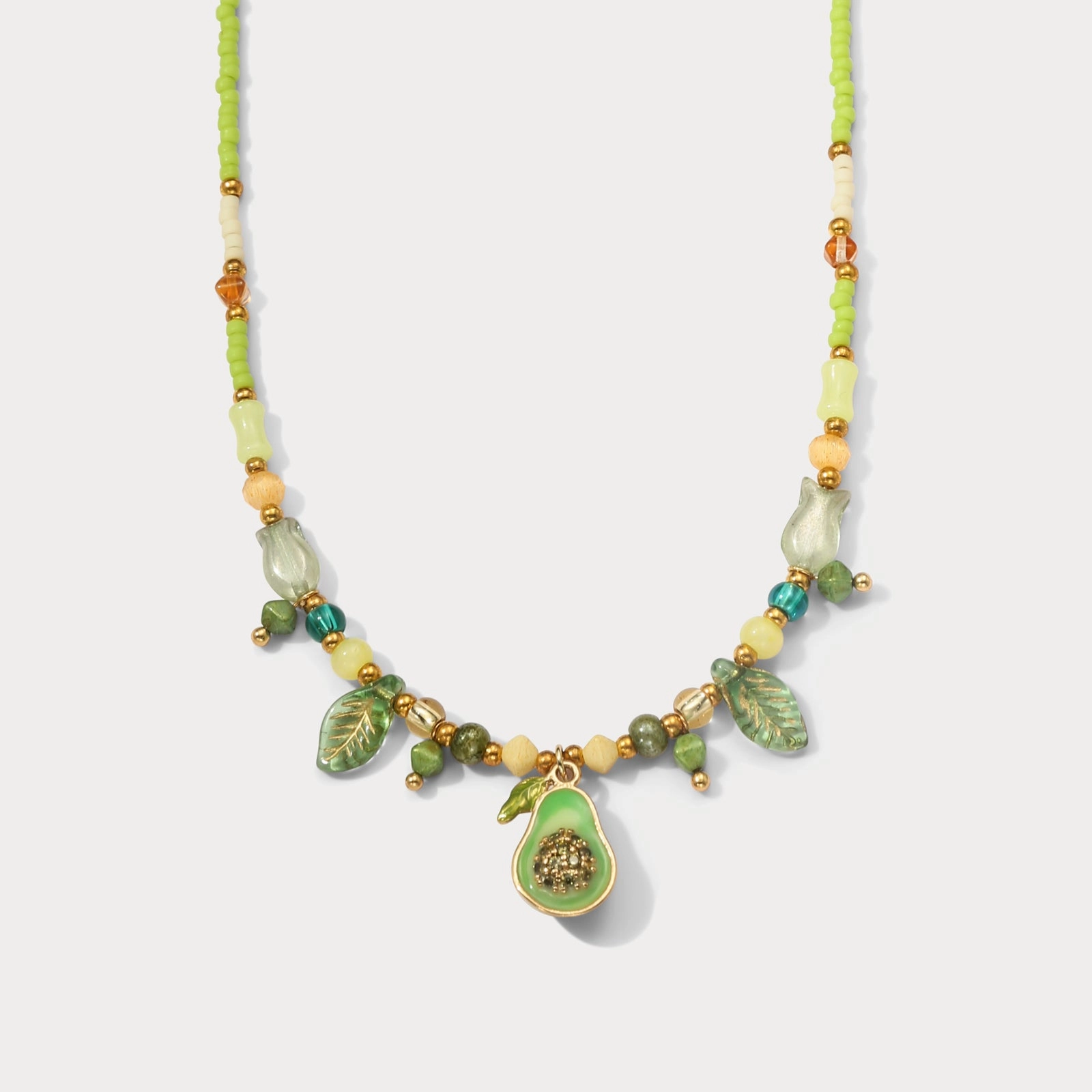 Excellent Piece Everyday Gift Avocado Bead Necklace