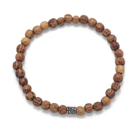 AzureBella Jewelry Palmwood Wood Bead Stretch Bracelet with 6.5mm Beads Mens Womens Unique Pieces