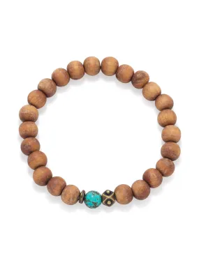 Exclusive Treasures AzureBella Jewelry Wood Bead Stretch Bracelet with 9mm Beads Mens Womens