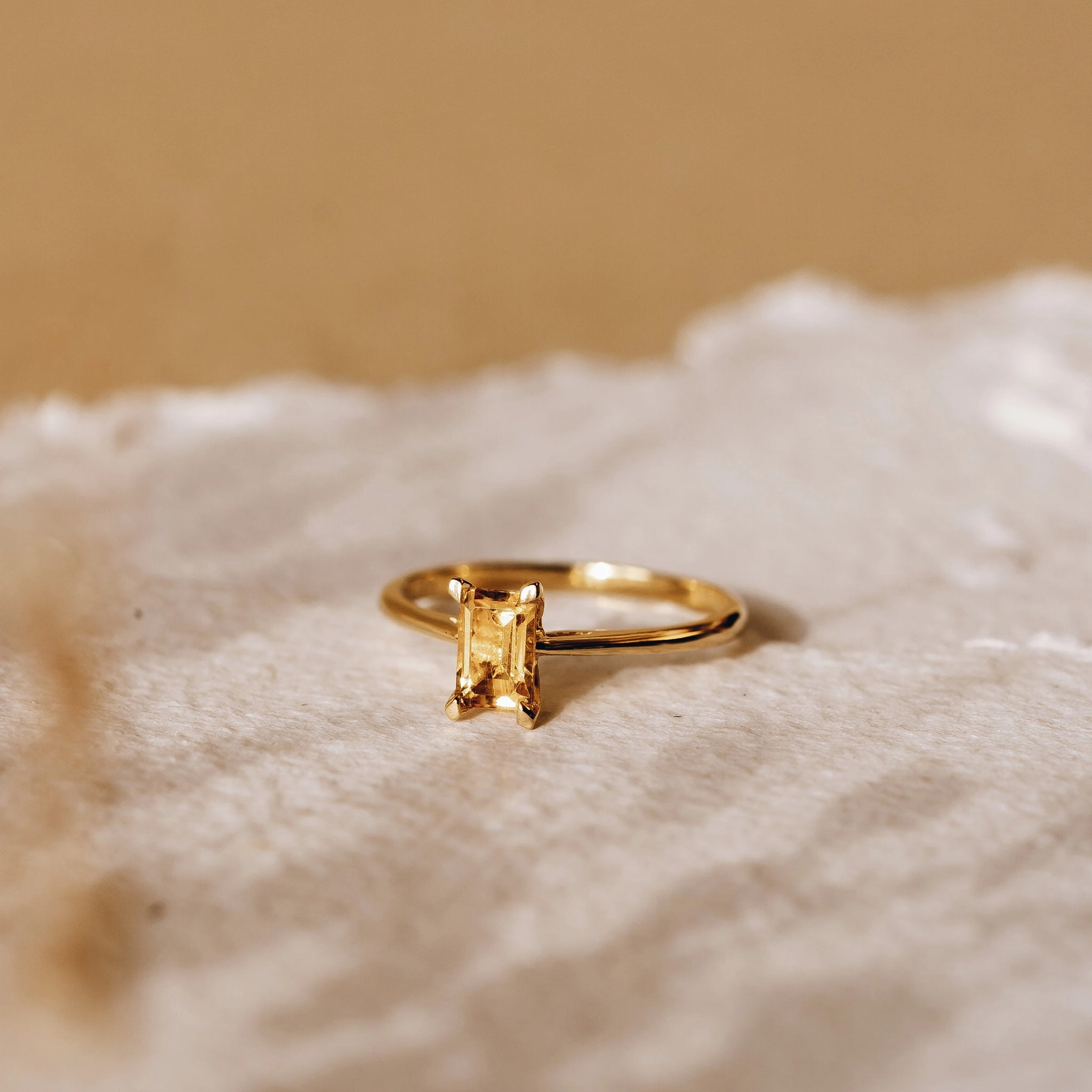 Baguette Ring Citrine - Charlotte Daywear Style Gloss Finish