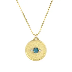 Luxury Outfit Petite Evil Eye Medallion - 18k Gold   Diamonds