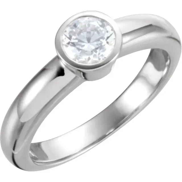 Lightweight Gift Platinum 1/2 CTW Diamond Round Solitaire Engagement Ring
