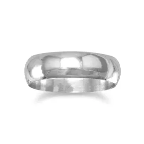 Band Ring Polished Solid Sterling Silver Mens Womens 5mm Effortless Elegance
