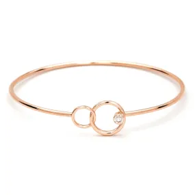 Modern Spin Tradition Honored Bangle Diamond Bracelet in 14K Rose Gold (.20ctw)