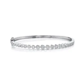 Well-Measured Lively Character Bangle Diamond Bracelet in 14K White Gold (1.07ctw)