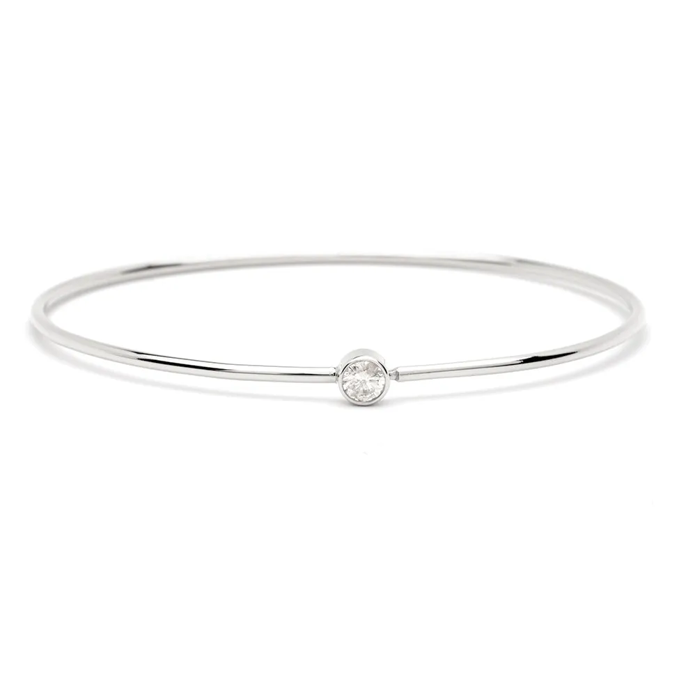 Entire Blends One-Size Bangle Diamond Bracelet in 14K White Gold (.20ctw)