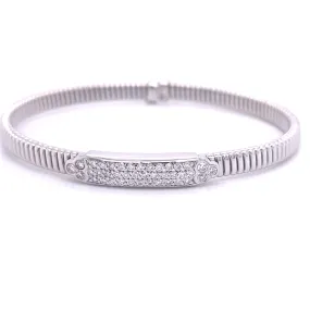 Worldwide Stock Bangle Diamond Bracelet in 18K White Gold (0.55ctw)