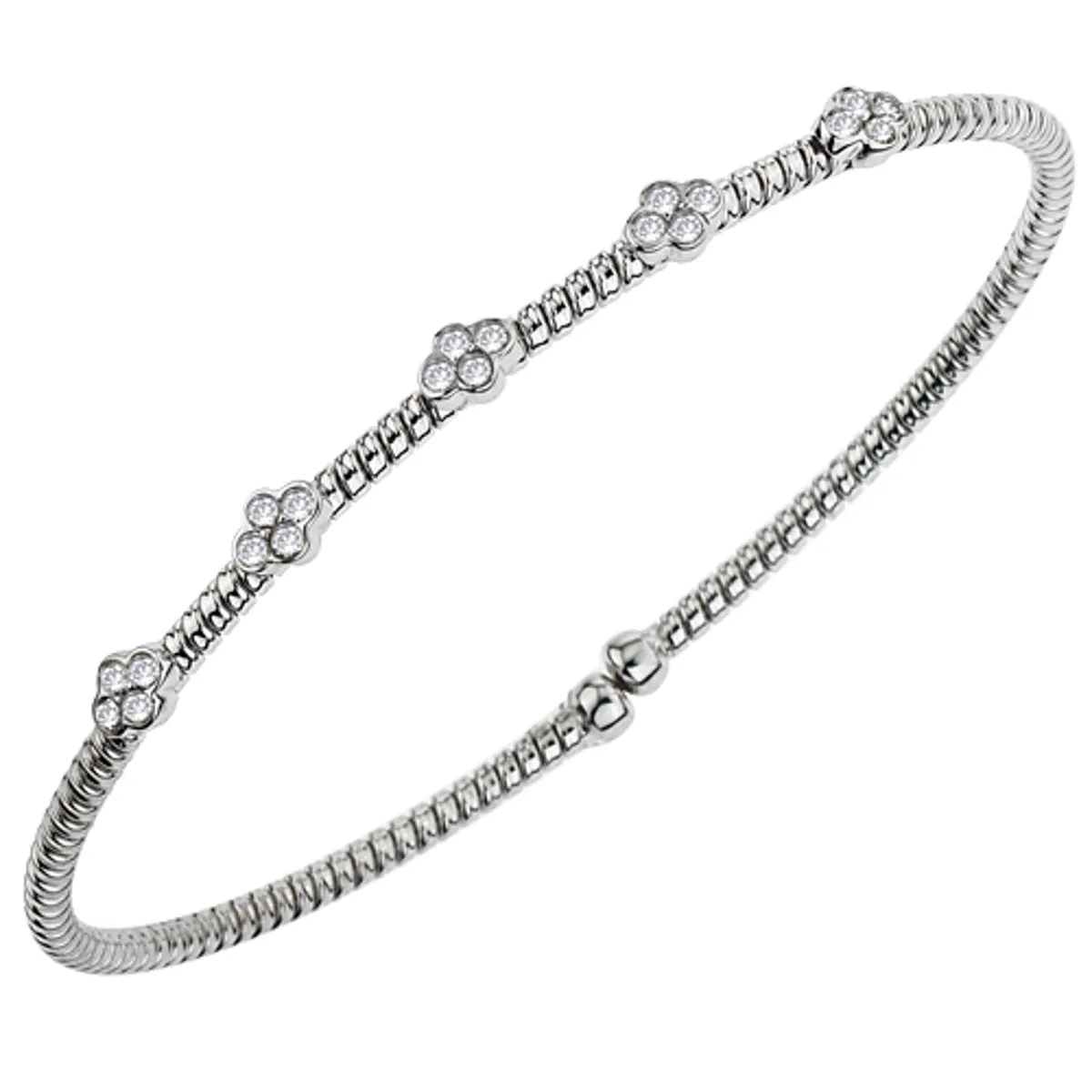 Bangle Diamond Bracelet in 18K White Gold (.30ctw) Enduring Mixes End All