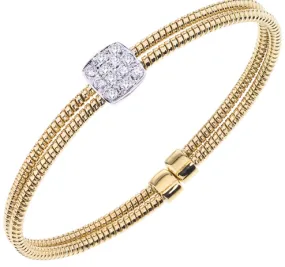 Multiple Fusions Unwavering Amalgam Bangle Diamond Bracelet in 18K White/Yellow Gold (0.30ctw)