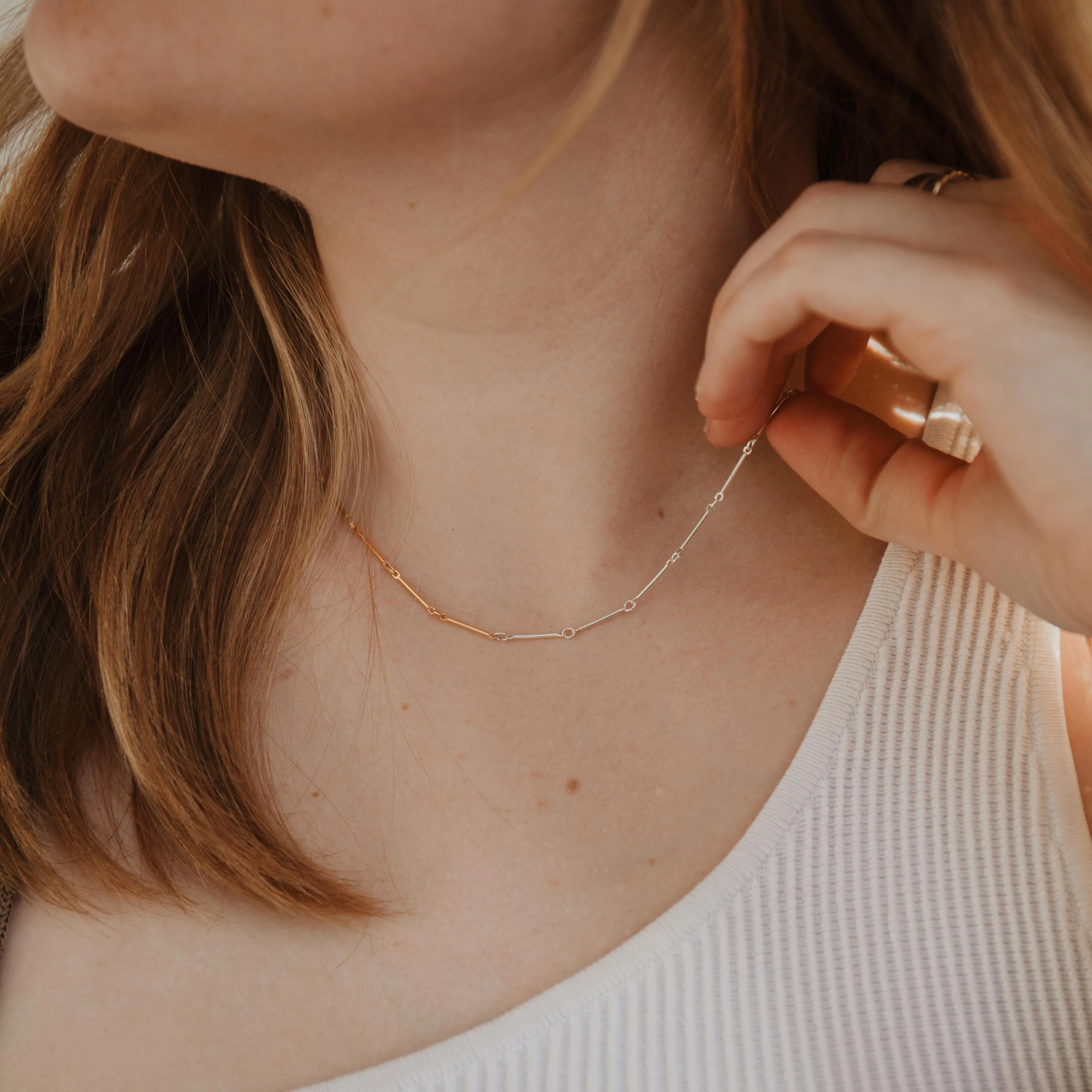Wedding Accent Bar Chain Necklace