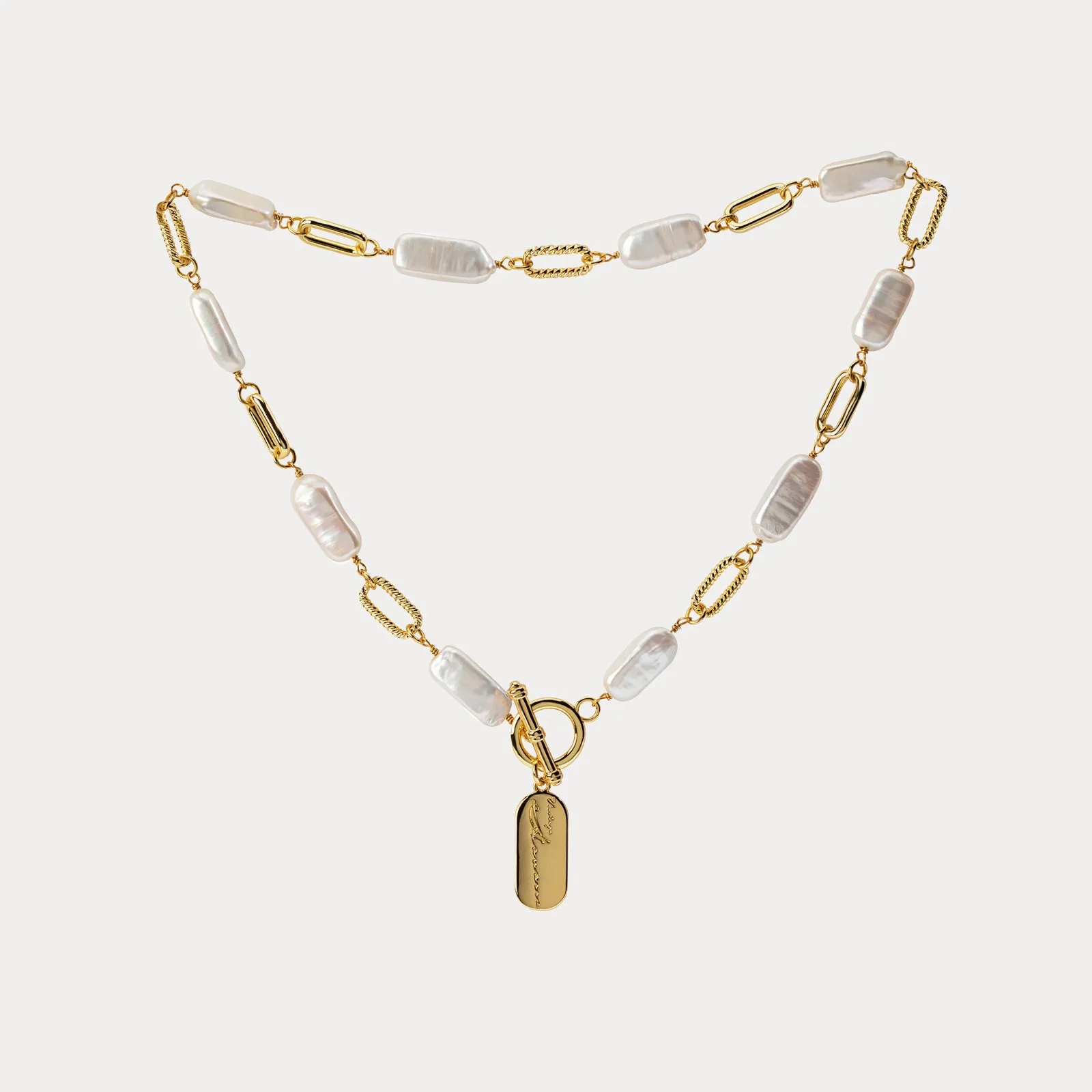 Baroque Pearl Chain Necklace Classic Spark Crafted Detail