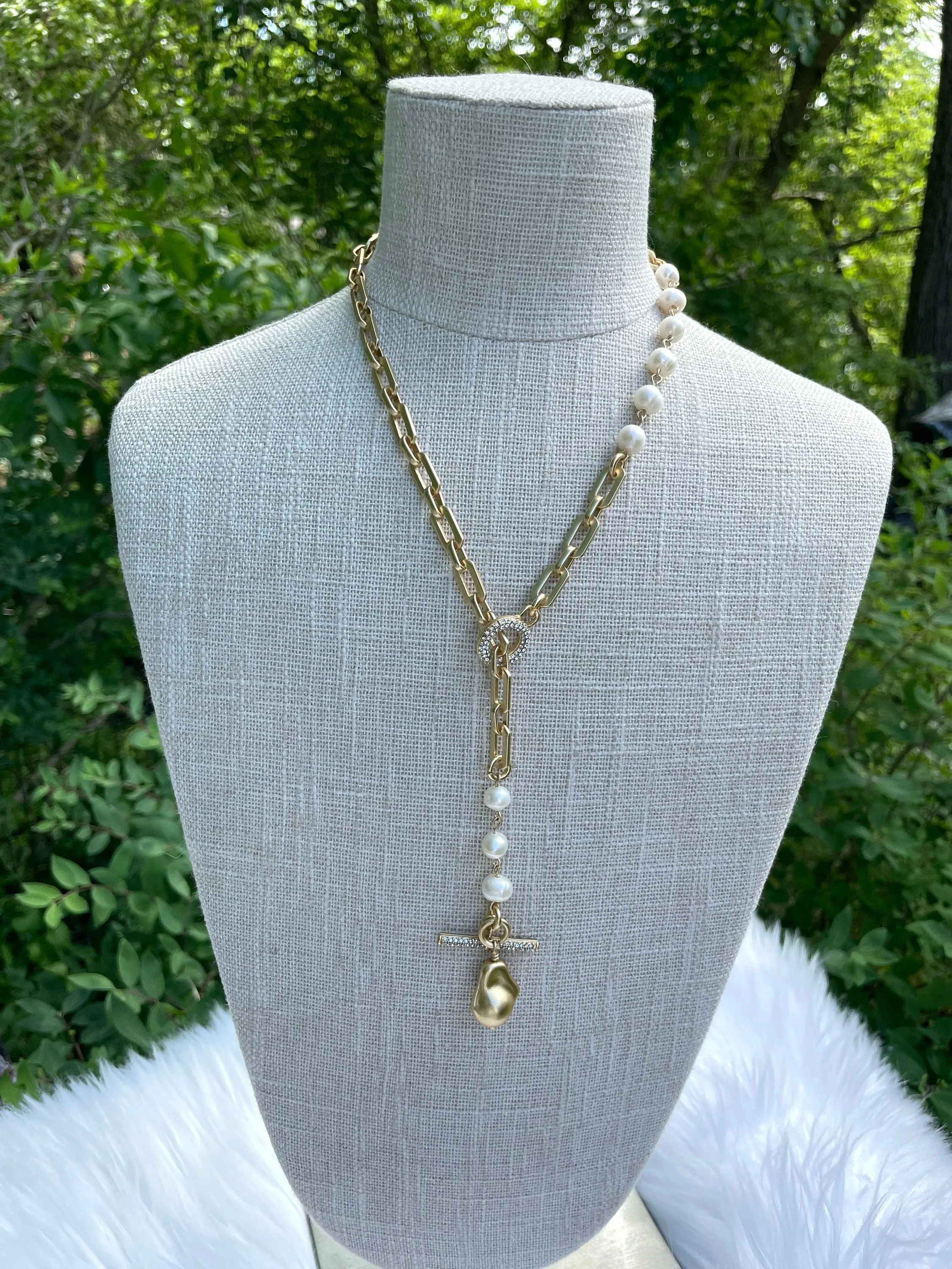 Pure Finish Baroque Pearl Replica Pendant, Zinc Alloy Pearl Replica, Baroque Shape Pearl Pendant, Large Baroque Hand Wire wrapped, 3 colors, Fast Ship