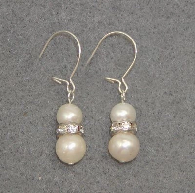Durable Element Large Decoration Freshwater Pearl and Crystal Dangle Earrings - June Birthstone