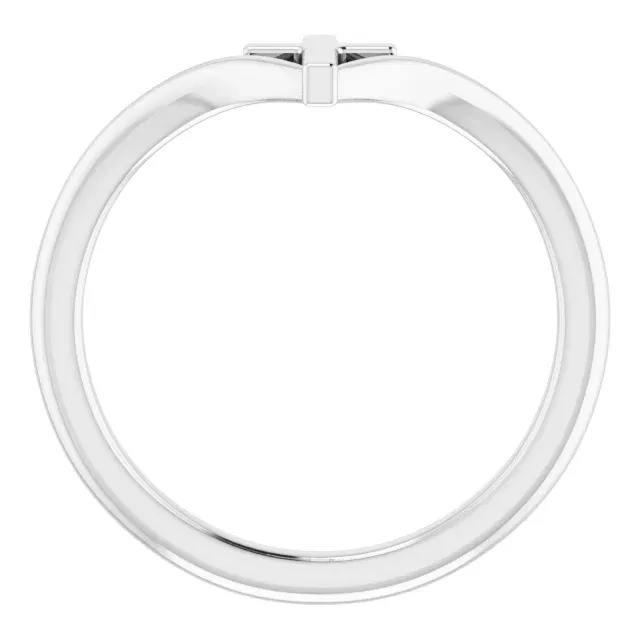 14K White Cross Ring Comfortable Art