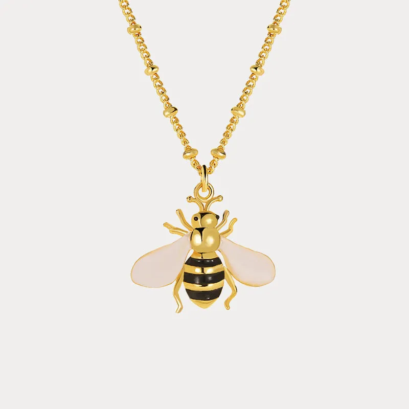 Bee Necklace Modern Accent Elegant Style