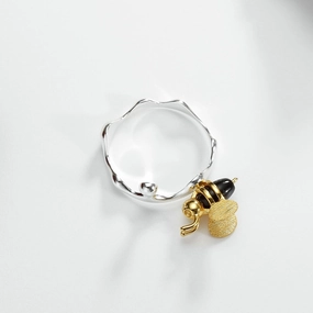 Daily Gift Charming Finish Bee & Dripping Honey Ring